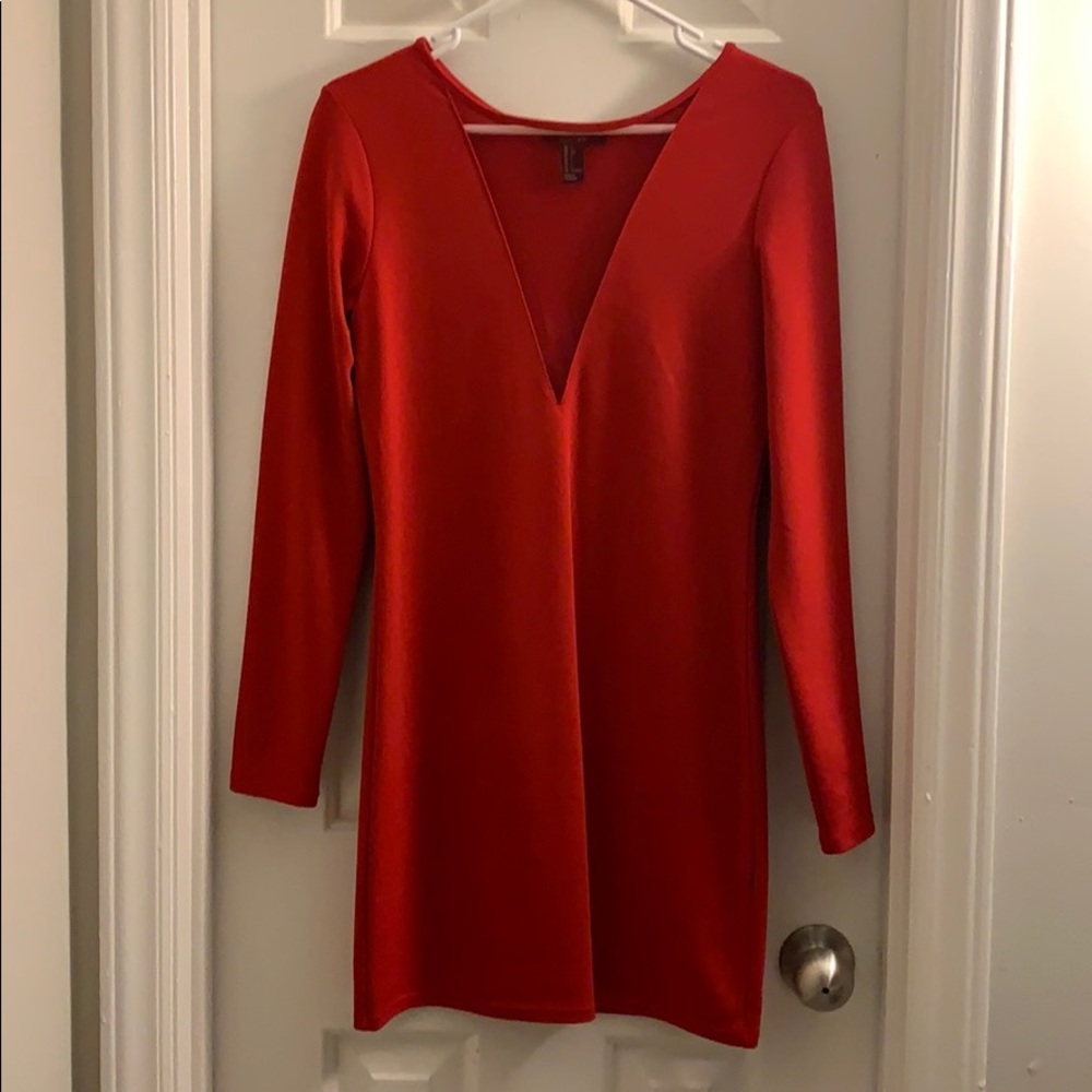 Red Dress with Mesh